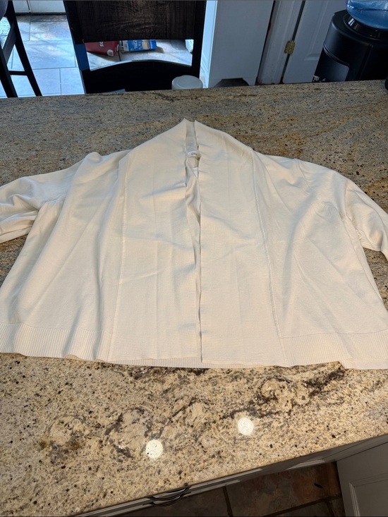 Calvin Klein Sweaters - Calvin Klein Cream Open-Front Ribbed Cardigan